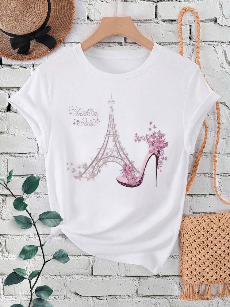 Women'S Fashion Paris - Модная женская футболка с принтом Эйфелевой