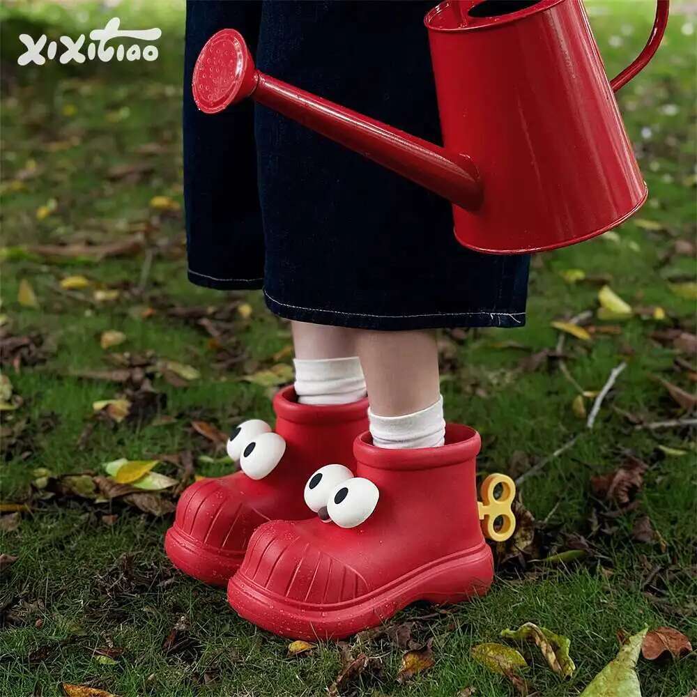 Women'S Fashion Rain Boots - Женские резиновые сапоги с круглым носком