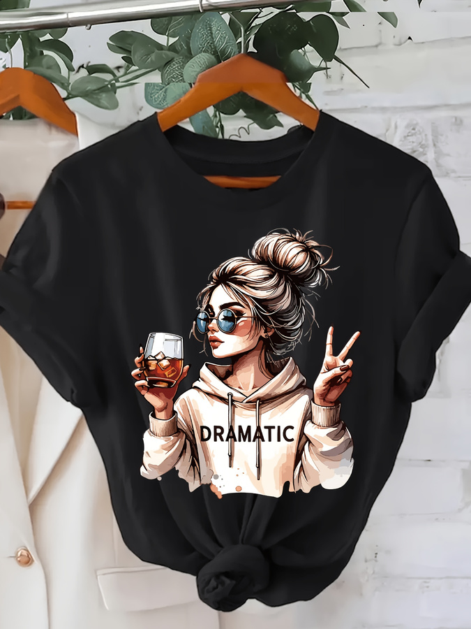 Women'S Fashion Trends Summer 2025 - Модная женская футболка с принтом, круглым